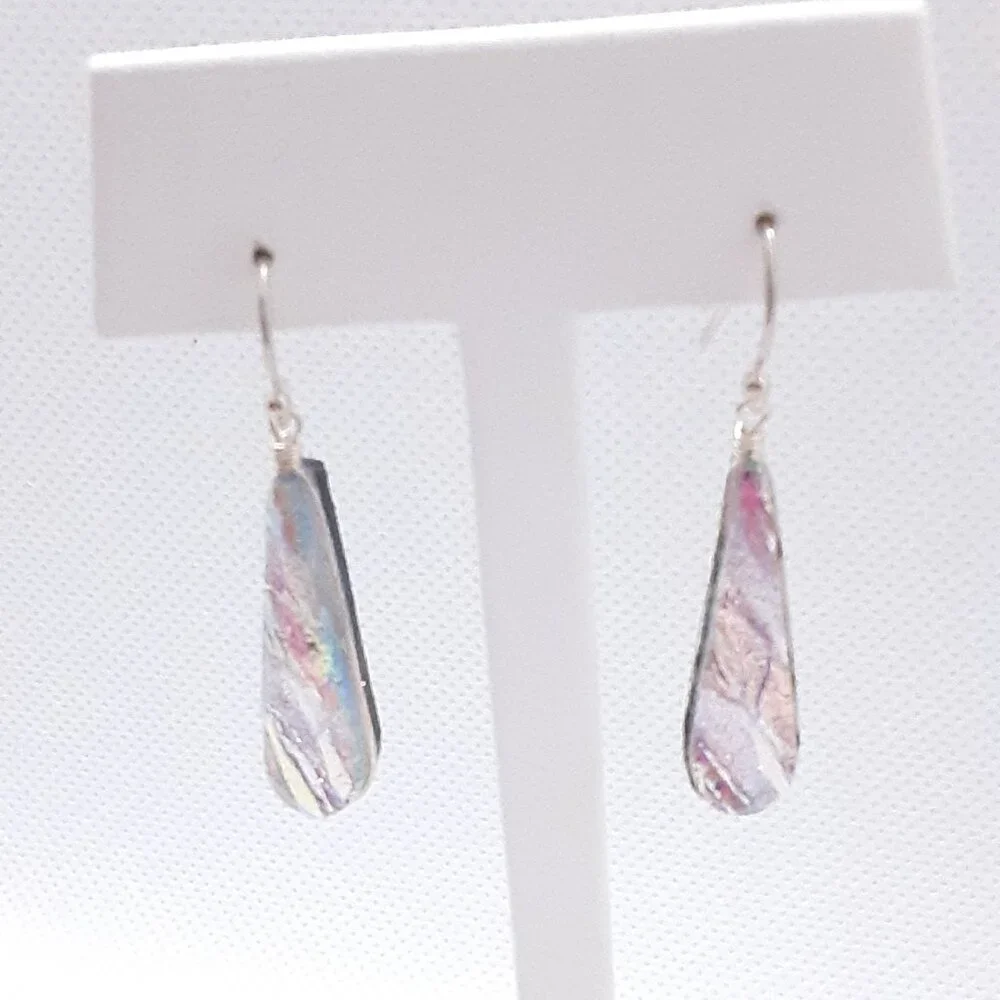 CLOSET SALE!!    New Multicolored Dichroic Glass Earrings - Picture 10 of 16